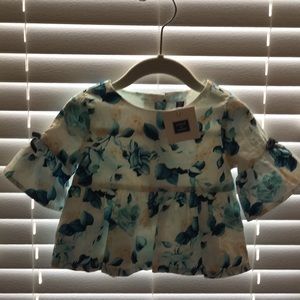 Janie & Jack Baby floral mid sleeve shirt